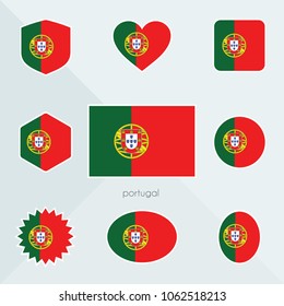 Portugal flag. National flag of Portugal. Portugal vector flag button. Portugal independence day.