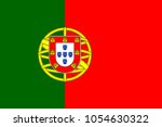 Portugal flag with official colors and the aspect ratio of 2:3. Flat vector illustration.