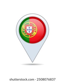 Portugal - flag pin for map. Vector illustration.