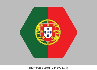 Sinal da bandeira de Portugal, gráfico vetorial da bandeira de Portugal, bandeira do país de Portugal é um símbolo de liberdade, bandeira do Portugal Nacional, ilustração vetorial
