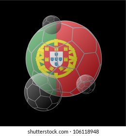 Portugal flag in soccer ball