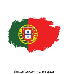 portugal flag splash brush effect icon vector