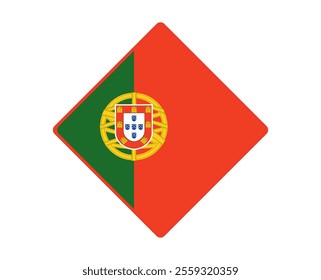 Portugal  flag square shaped. vector