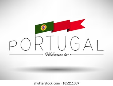 Portugal Flag with Typography Design