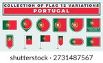 Portugal Flag Variations. A Collection of 12 Unique Designs