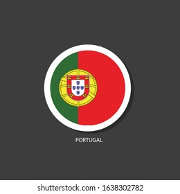 Portugal flag Vector circle with flags.