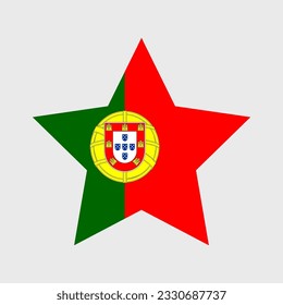 Portugal flag vector icons set of illustrations in the shape of heart, star, circle and map

