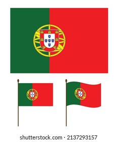 Portugal Flag, Flag of Portugal Vector Illustration