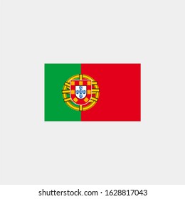 Portugal flag. Vector illustration on gray background. The european union flag