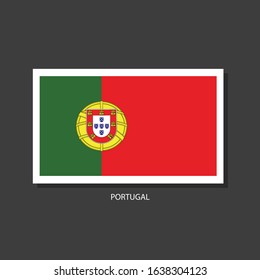Portugal flag Vector Square Icon.