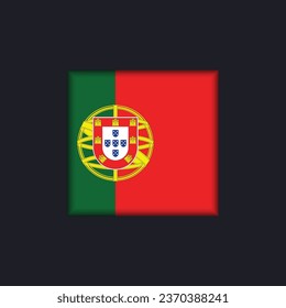 Portugal Flag Vector Square Icon - Illustration, Flag of Portugal.