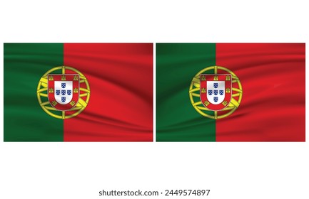 Bandera de Portugal ondeando en el viento.