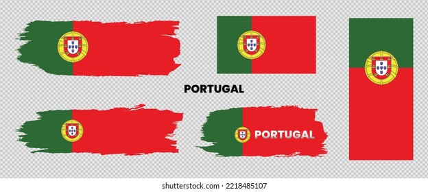 Portugal Flags vector illustration set