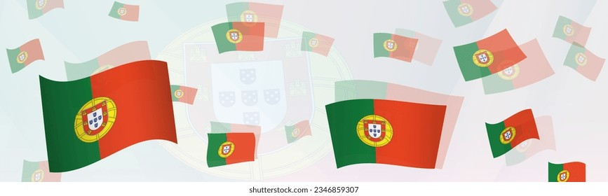 Portugal flag-themed abstract design on a banner. Abstract background design with National flags. Vector illustration.