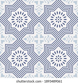 Portugal Geometric Star Tile Tile Vector Seamless Pattern