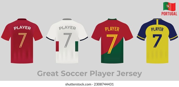 Juego de Jersey de Gran Jugador de Fútbol de Portugal