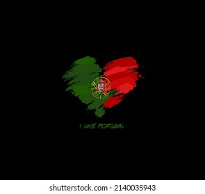 Portugal grunge flag heart for your design