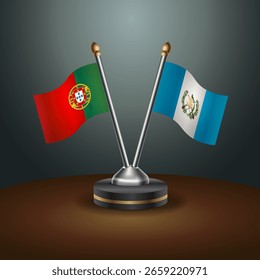 Tabela Portugal e Guatemala sinaliza relação com fundo de gradiente. Ilustração de vetor