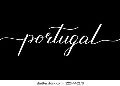 Portugal handwritten text vector script
