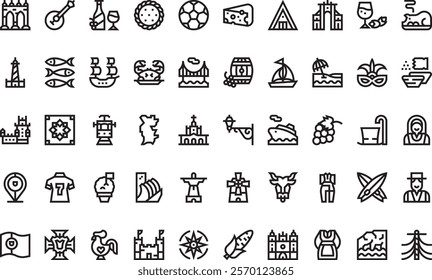 Portugal icons  High-Quality Vector Icons Collection with Editable Stroke. Ideal for Professional and Creative Projects.