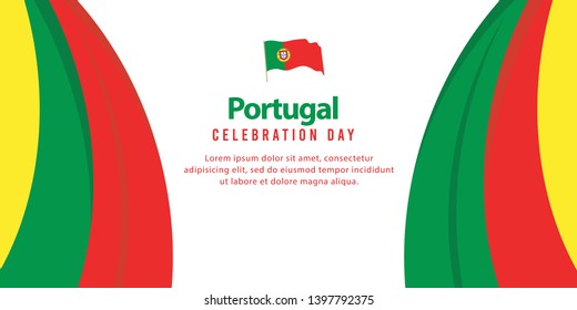 Portugal independence day vector template. Design for banner, greeting cards or print.