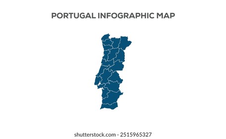 Portugal Infographic Map, Very high resolution Portugal map, isolated on white background. Infographic, Flat Earth, Globe similar worldmap icon. annual report, Travel worldwide, map silhouette backdro