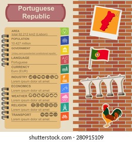 Portugal  infographics, statistical data, sights. Vector illustration