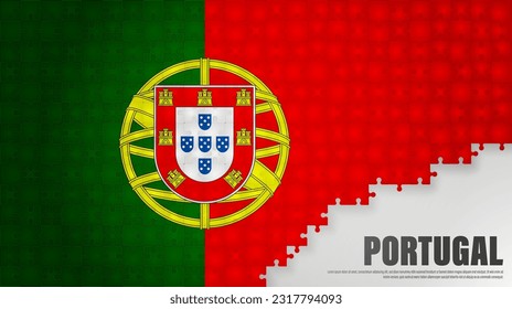 Portugal jigsaw flag background. Element of impact for the use you want to make of it.