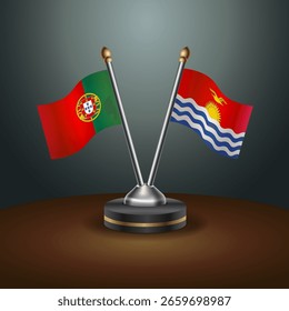 La tabla de Portugal y Kiribati marca la relación con el fondo degradado. Ilustración vectorial
