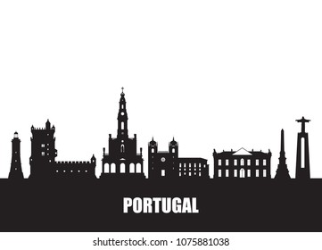 Portugal Landmark Global Travel And Journey paper background. Vector Design Template.used for your advertisement, book, banner, template, travel business or presentation.
