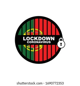 Portugal lockdown preventing coronavirus spread or outbreak, Lockdown Design Vector, Lockdown Coronavirus design Vector,Covid 19 Lockdown, 