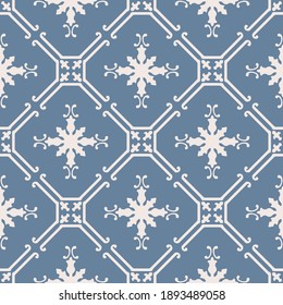 Portugal Luxury Diamond Square Tile Vector Seamless Pattern