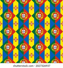 portugal and madeira flag, seamless pattern. vector background
