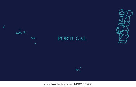 Portugal Map Background Vector eps10