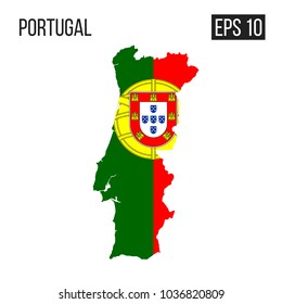 Portugal map border with flag vector EPS10