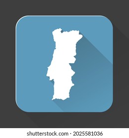 Portugal map with borders isolated on background