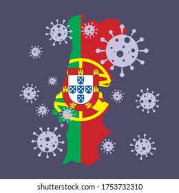 Portugal map and corona virus
