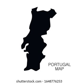 Portugal map and country name isolated on white background. Vector illustration