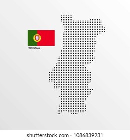 Portugal Map design with flag and light background vector 