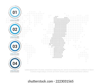 Mapa de Portugal de puntos grises para la presentación. Concepto creativo para infografía.