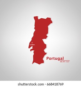 Portugal Map, With Extensive State and Capital State, Using For Business, Education, etc.