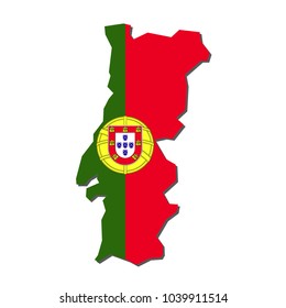 Portugal Map Flag