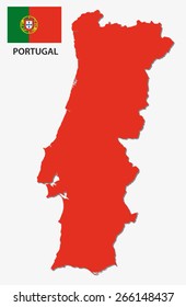portugal map with flag