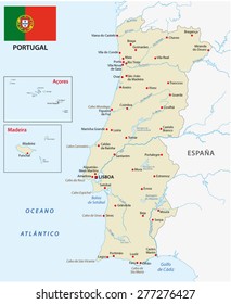 portugal map with flag