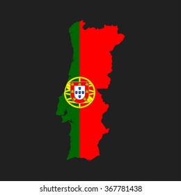 Portugal - map and flag