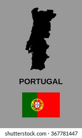 Portugal - map and flag