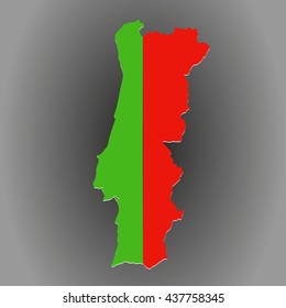 Portugal Map Flag