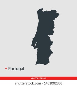 Portugal map flat icon, vector illustration on gray background