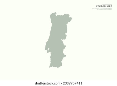 Mapa portugués del vector verde moderno.