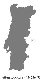 Portugal Map grey